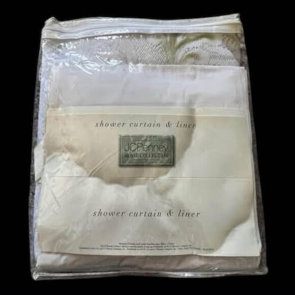 JC Penney Lace Shower Curtain w/ Liner NIP - Picture 1 of 5